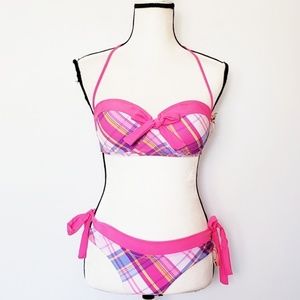 ✨️MOVING SALE!✨️ OP multicolor plaid underwire bikini M